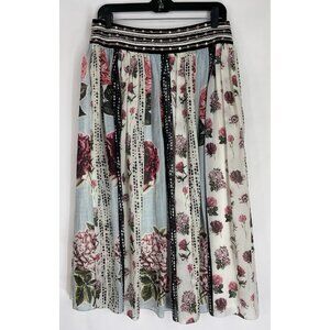 Anthropologie Skirt Size 8 Verb Pallavi Cottagecore Boho Floral Black Pink